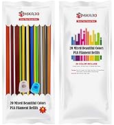 20 Mixed Colors 2.85mm 3D Printing Pen Filament Refill, Each 0.3 Meter, Each Color 5pcs, Total 10...