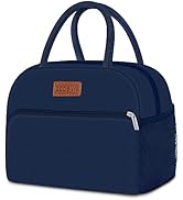 Coobiiya Lunch Bag for Men and Women - Navy Blue, Aluminum, 10.8" x 6.3" x 8.85" - Spacious, Ligh...