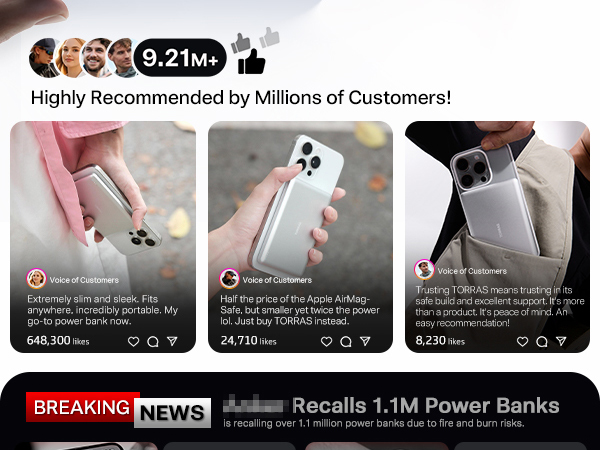 Choose TORRAS. Charge Safe, Always. Tesla-grade cells, 500+ cycles, full charge in 2h