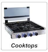 Cooktops. RecPro 3 burner stainless steel gas range.