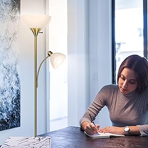 Brightech – Sky Dome Plus - Dimmable Modern Standing LED Floor Lamp