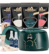 Lifestance Waxing Kit for Women &amp; Men - L3 Emerald Alloy Digital Warmer, Silicone Wax Pot Liner, ...
