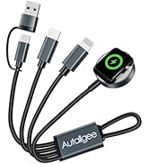 Short 8inch 3 in 2 Multi Charging Cable for Apple Watch Charger USB C iWatch Charger Fast Chargin...