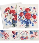 Spunspon 6 - Pack Patriotic Swedish Dishcloths American Flag Star Kitchen Dish Towel Reusable 4th...