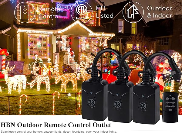 outdoor remote control outlet with wireless remote