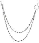 Pants Chain, Wisdompro Multi-layer Hip Hop Punk Chain with 2 Lobster Clasps for Jeans, Trousers a...