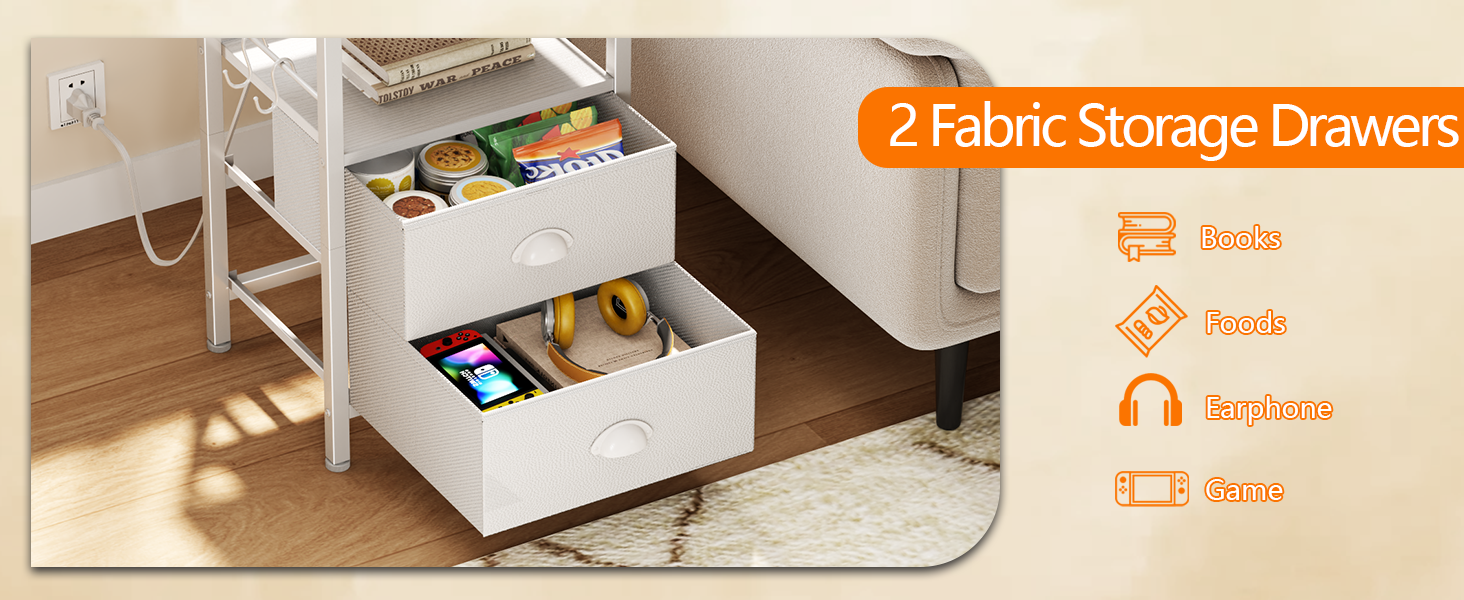 side table with storage space