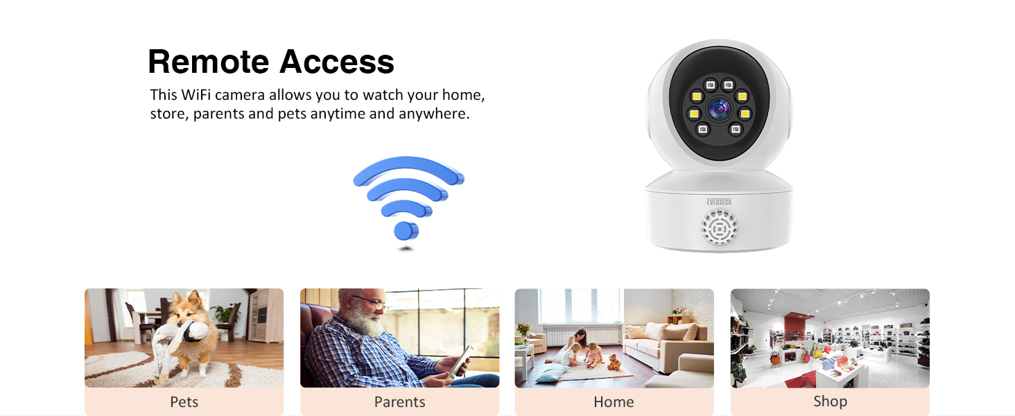 EVERSECU Smoke &amp; Gas Detection Home Security Camera with Sound Alarm 