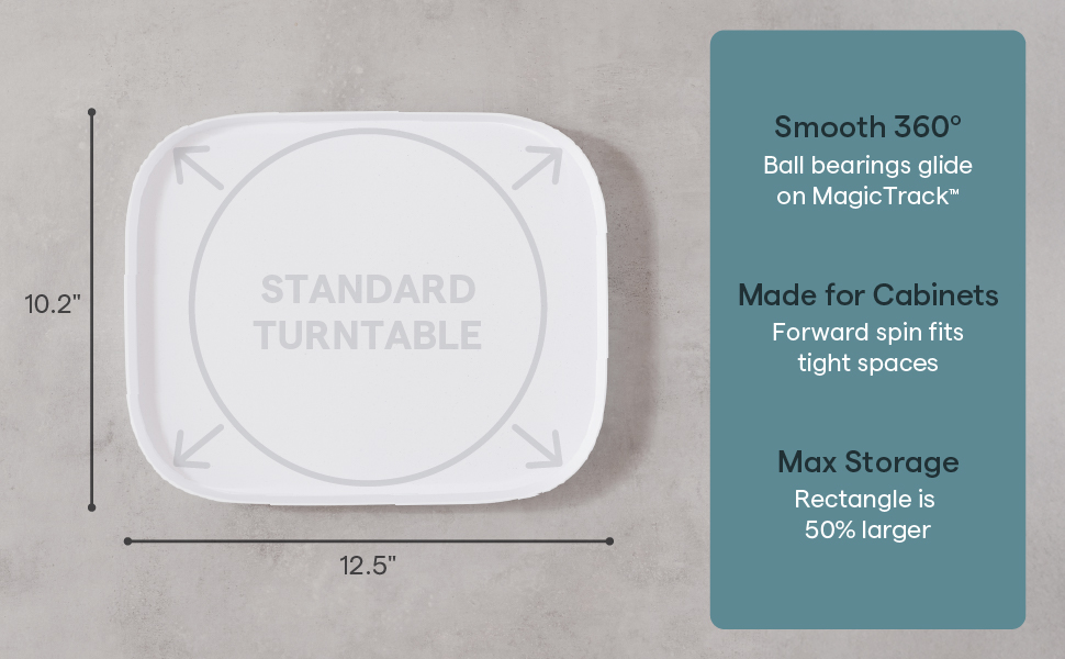 Magic track rectangle turntable spinning tray storage organizer