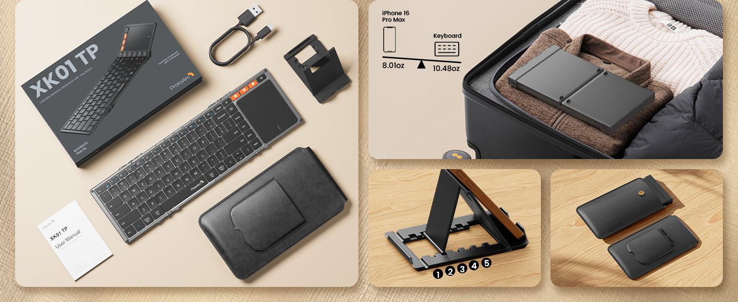 foldable bluetooth keyboard with touchpad