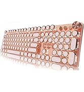 EWEADN Typewriter Style Mechanical Gaming Keyboard, Wired Mechanical Keyboards,104 Keys Backlit L...