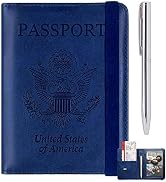 RSAquar Passport and Vaccine Card Holder Combo, Passport Holder Cover Wallet, Leather Card Case T...