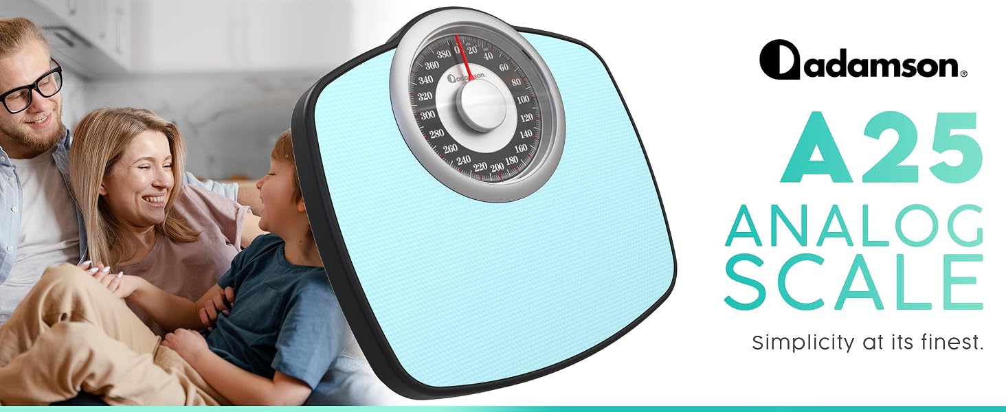 Adamson A25 Scales for Body Weight - Up to 400 LB - 5.3" Dial on 12.4" x 10.2" Platform