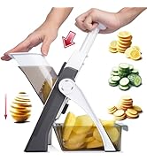 ONCE FOR ALL Safe Mandoline Slicer For Kitchen, Professional Vegetable Slicer For Food Potato Sli...