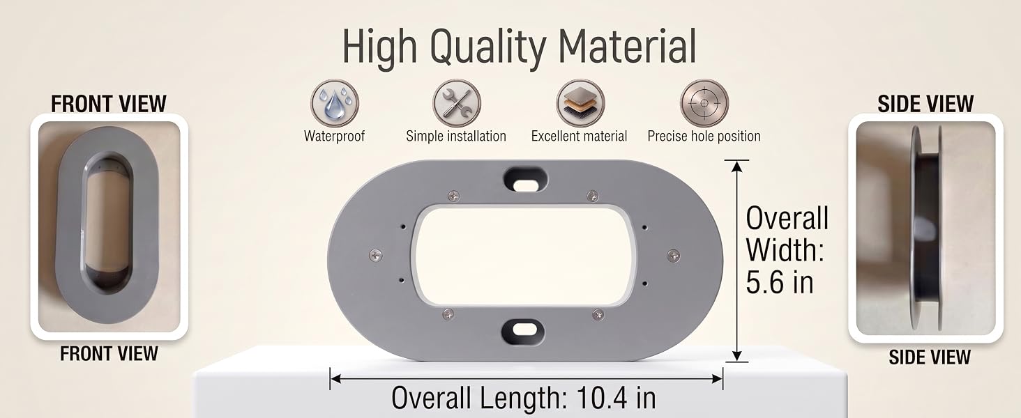 Starlink Mini ethernet cable rack dimensions showing 10.4 inches length and 5.6 inches width