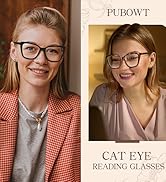 PUBOWT Bifocal Reading Glasses Women Cat Eye Oversized Blue Light Blocking Computer Readers