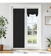 Vatge Blackout Door Curtains - W26 x L70, 1 Panel, Black, Room Darkening Light Filtering Thermal ...