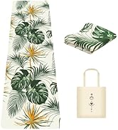 MicaYoung Travel Non Slip Foldable Suede Yoga Mat 1.5mm with Bag, Sweat Absorbent Exercise Mat fo...
