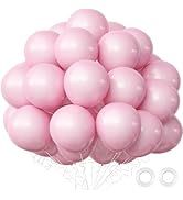 OuMuaMua Pink Balloons Light Pink Balloons, 50Pcs Baby Pink Latex Balloon Pastel Pink Balloon for...