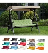 GPQAWER Porch Swing Cushions,Outdoor Cushions 3 Seater Replacement with Backrest, Waterproof Thic...