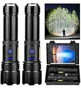 Sigoobal Rechargeable Flashlight, High Lumens Super Bright Flash Light, 7 Modes with COB Work Lig...