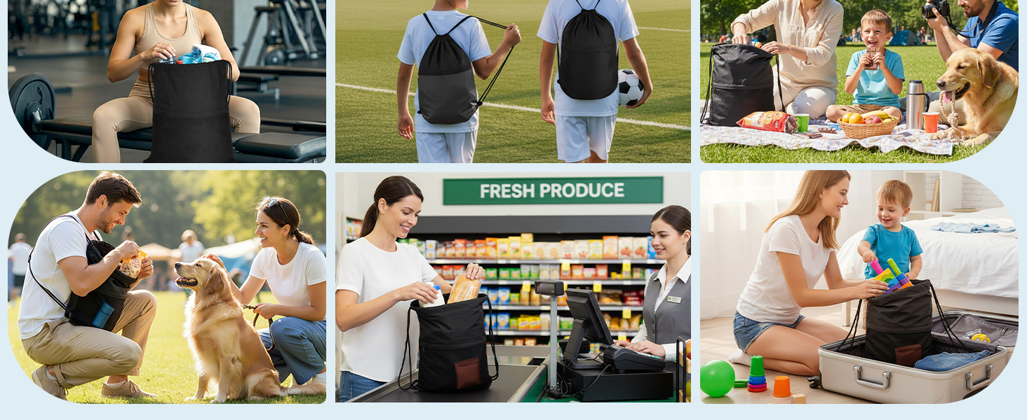 One TILYMOL bag for gym, sports, picnics, shopping &amp;amp; outdoor fun. Versatile carryall.