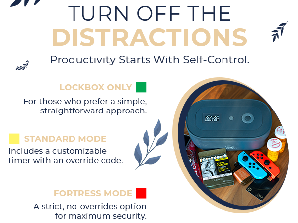 Screen time lock box for managing social media, gaming, and device addiction in kids and adults.