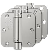 Luxbaro 3 Pack Spring Hinges Self Closing 3.5 Inch, Self Closing Door Hinges with 5/8'' Radius Co...