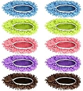 Vowanop Mop Slippers Shoes 5 Pairs (10 Pieces) - Microfiber Cleaning House Mop Slippers, Floor Cl...