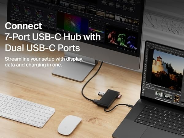 Belkin Connect 7-Port USB-C Hub with Dual USB-C Ports
