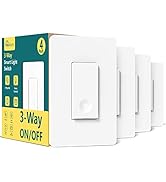 TREATLIFE 3 Way Smart Light Switch 4 Pack, 2.4GHz Wi-Fi Smart Switch Works with Alexa and Google ...
