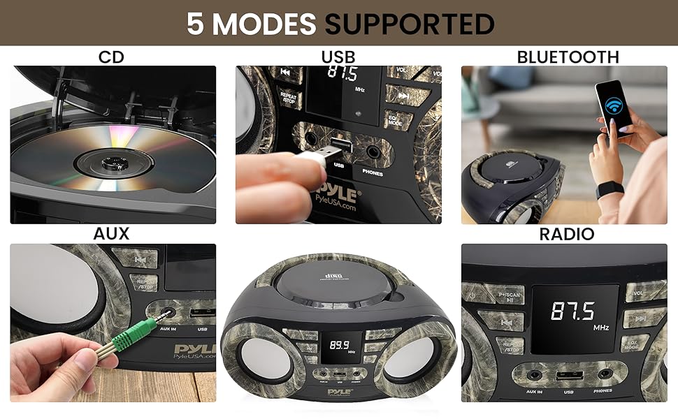 Portable CD Player Bluetooth Boombox Speaker