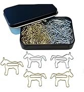 Cute Paper Clips Horse, 30PCS Animal Shaped Page Marker for Office School Supplies Women Kids Cow...