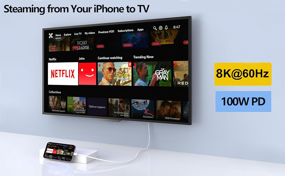 USB-C to HDMI Cable 8K@60Hz