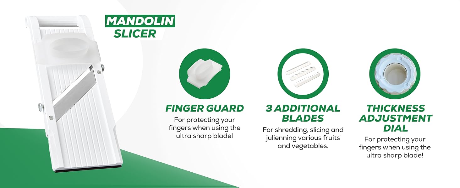Benriner Mandoline Super Slicer, with 4 Japanese Stainless Steel Blades