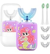Geacker Kids Electric Toothbrush, U Shaped Toothbrush Kids Sonic Automatic Brush with Cup 5 Brush...