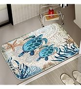 Final Friday Sea Turtles Nautical Blue Ocean Beach Animals Bath Rugs Non Slip Shower Mat Bathroom...