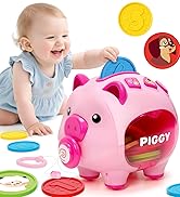 Piggy Bank for Kids, Toddler Toys for 1 Year Old Girl, Musical Number Counting &amp; Color Learning C...
