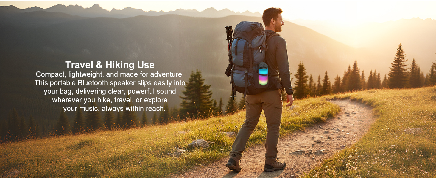 This portable Bluetooth speaker slips easily into your bag, delivering clear, powerful sound