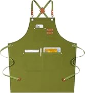 AFUN Chef Aprons for Women Men with Oversized Pockets, 12-Ounce Cotton Canvas Cross Back Water Re...