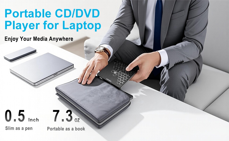 Portable CD/DVD player for laptop