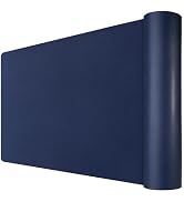 Leather Desk Mat for Desktop, Vegan Leather Large Desk Pad, 31.5" x 15.75" Waterproof Non-Slip Ke...