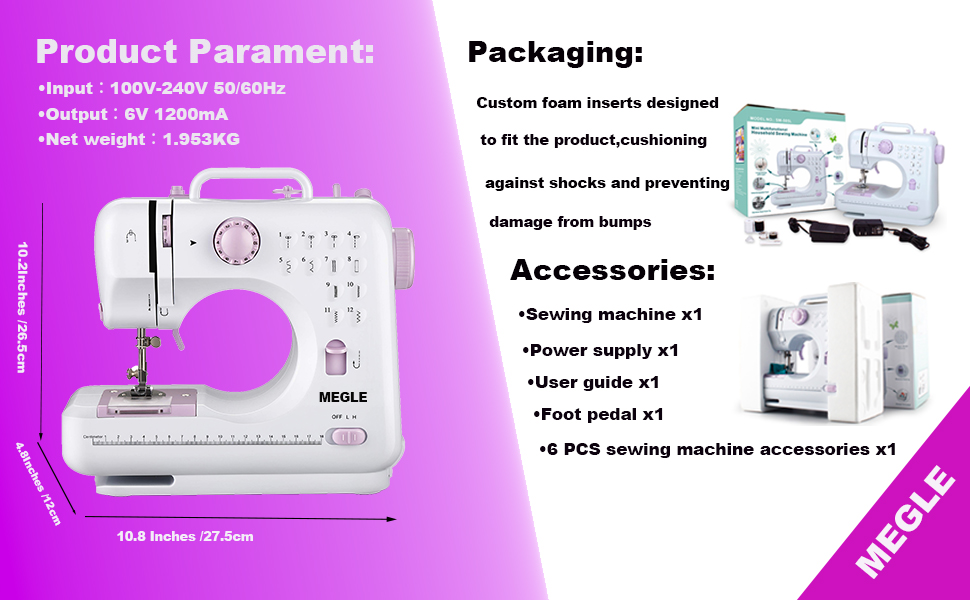 Text reads 'Product Parameters' and 'Accessories'. Technical product specification layout with pink/magenta background showing computer peripheral accessories and packaging details.