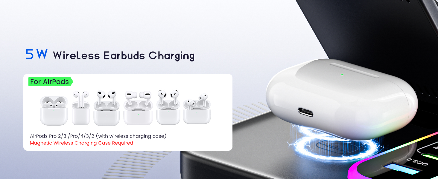 charging station 8 in 1 wireless charger multi device charger Apple