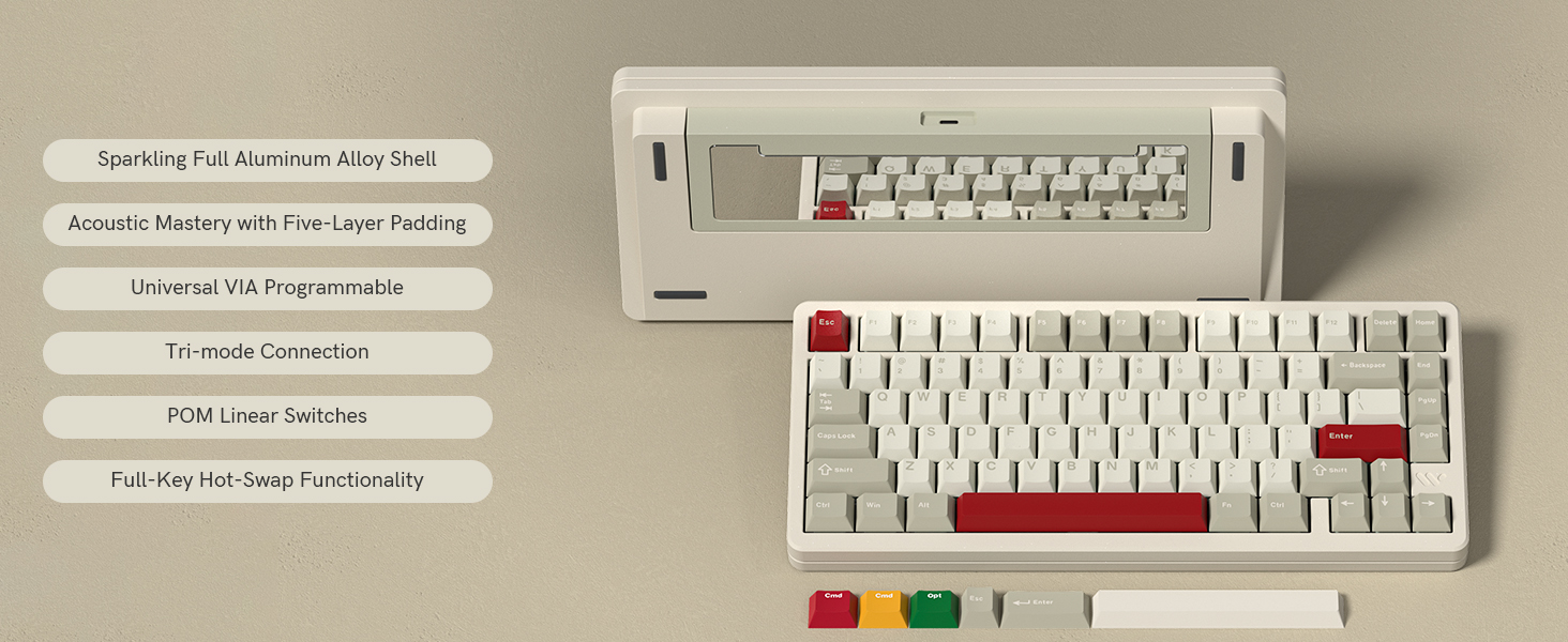 Full Aluminum Alloy 75% Keyboard