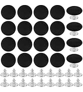 BENECREAT 24 Pcs 0.55 Inch Baseball Cap Button, Top Replacement Hats Button Black Cloth Covered f...