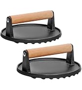 Quantfire 2 Pack Burger Press 7" Round, Smash Burger Press for Blackstone Griddle, Heavy Duty Cas...