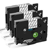 Replace for Brother Label Maker Tape Clear TZ 12mm 0.47 Laminated P Touch Label Tape TZe-131 TZe1...