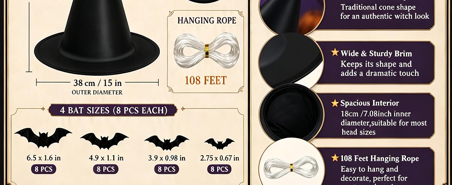 hanging witch hats