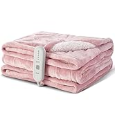 Dowin Pink Heated Blanket Electric Throw Fleece Flannel Heating Warming Blankets with Auto Shut O...